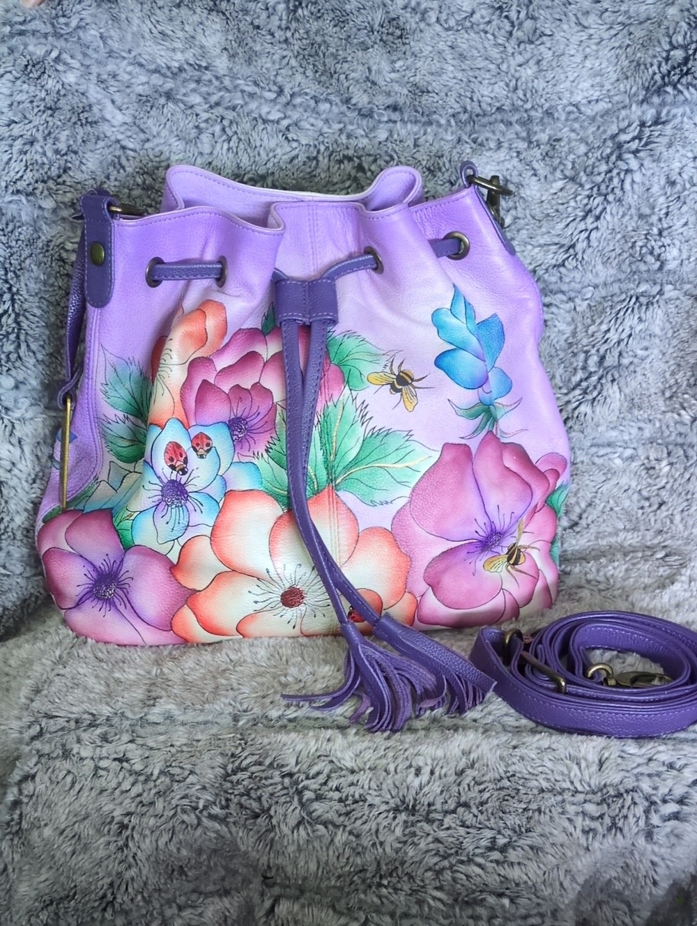 Anuschka Drawstring Bag in Paradise Found